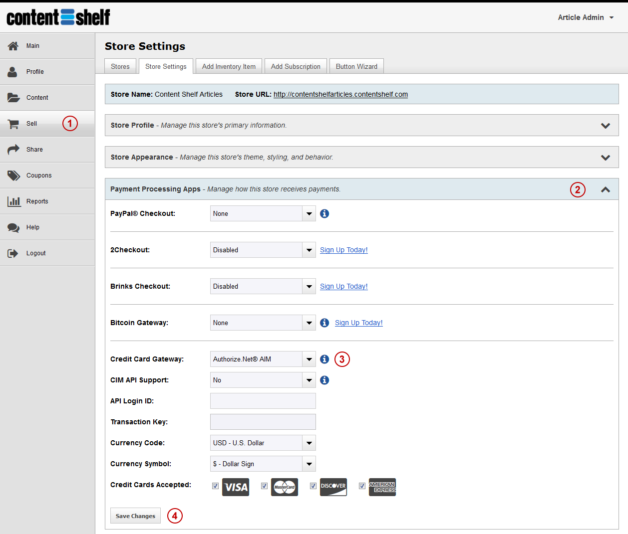 Authorize.net capture d'écran